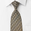 Pierre Cardin Rhinestone Necktie Golden Leaf On Black With 