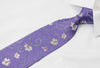 Pierre Cardin Rhinestone Necktie Silver Floral On Mauve With