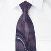 Pierre Cardin Rhinestone Necktie Vertical Stripes On Purple 