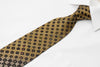 Pierre Cardin Rhinestone Silk Necktie Black Dots On Gold 