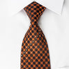 Pierre Cardin Rhinestone Silk Necktie Black Dots On Orange 