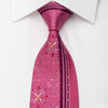 Pierre Cardin Rhinestone Silk Necktie Floral On Pink With 