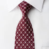 Pierre Cardin Rhinestone Silk Necktie Silver Checkered 