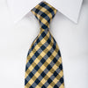 Pierre Cardin Rhinestone Silk Tie Beige Blue Plaids With 