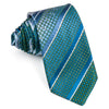 Pierre Cardin Rhinestone Tie Blue Turquiose Stripes With 