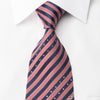 Pierre Cardin Rhinestone Woven Silk Necktie Red Blue Striped