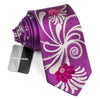 Pierre Cardin Silk Neck Tie With Rhinestones Floral Design 