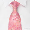 Pierre Cardin Silk Necktie Floral On Pink With Rhinestones -