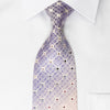 Pierre Cardin Silk Necktie Purple Flur De Lis On White With 