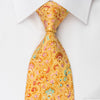 Pierre Cardin Silk Tie Floral On Orange With Crystal 