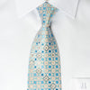 Pierre Cardin Woven Silk Rhinestone Necktie Blue Checker On 