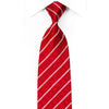 Premierlux Rhinestone Necktie Silver Striped On Red Silk - 1