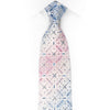 Premierlux Silk Rhinestone Tie Blue Pink Anthemion On White 