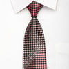 Premium Royal Men’s Silk Necktie Purple Black Checkered 