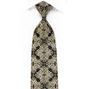 Remizio Men’s Crystal Rhinestone Silk Necktie Gold Damask On