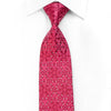 Remizio Men’s Crystal Silk Necktie Arabesk On Red With 