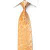 Remizio Men’s Rhinestone Tie Floral On Peach Orange With 