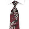 Remizio Men’s Silk Necktie Silver Anthemion Scrolls On 