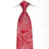 Remizio Men’s Silk Tie Paisley On Red Sparkling With 