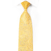 Remizio Mens Silk Tie Paisley On Yellow With Gold Sparkles -