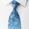 Remizio Rhinestone Silk Necktie Vines & Scrolls On Blue With