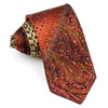 Remizio Silk Neck Tie Brown Paisley Orange Yellow Dots On 