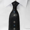 Renoma Black Silk Rhinestone Tie With Silver Sparkles - 1