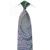 Renoma Crystal Rhinestone Necktie Mauve Paisley On Green 