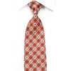 Renoma Mens Crystal Rhinestone Silk Tie Orange White Plaids 