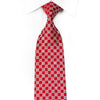 Renoma Mens Crystal Rhinestone Silk Tie Silver Red Checkered
