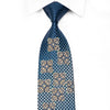 Renoma Men’s Crystal Silk Necktie Gold Cartouche & Geometric