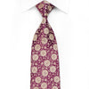 Renoma Men’s Crystal Silk Necktie Gold Floral On Burgundy 