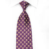 Renoma Men’s Crystal Silk Necktie Golden Anthemion On Purple