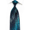 Renoma Mens Crystal Silk Tie Blue Geometric On Navy With 