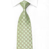 Renoma Men’s Crystal Silk Tie Checkered On Light Green 