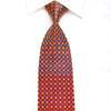 Renoma Men’s Crystal Silk Tie Orange Geometric On Burgundy 