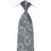 Renoma Men’s Crystal Silk Tie Silver Scrolls On Silver Black