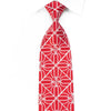 Renoma Mens Crystal Silk Tie Silver Trellis On Red With 