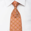 Renoma Mens Rhinestone Necktie Arabesque On Orange Silk - 1