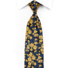 Renoma Men’s Rhinestone Necktie Golden Floral On Black - 1