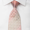 Renoma Mens Rhinestone Silk Necktie Checkered On White With 