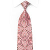Renoma Mens Rhinestone Silk Necktie Damask On Pink With 