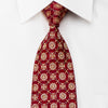 Renoma Mens Rhinestone Silk Necktie Gold Floral Medallions 