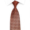 Renoma Men’s Rhinestone Silk Necktie Golden Floral Check On 