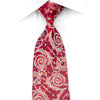 Renoma Mens Rhinestone Silk Necktie Silver Acanthus Scrolls 