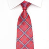 Renoma Men’s Rhinestone Silk Tie Checker On Pink With Silver
