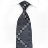 Renoma Men’s Silk Crystal Necktie Silver Cartouche On NAvy 