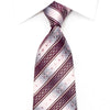 Renoma Men’s Silk Necktie Burgundy Striped Sparkling With 
