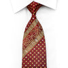 Renoma Men’s Silk Necktie Gold Red Cartouche Checker On 
