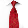 Renoma Mens Silk Necktie Paisley On Red Sparkling With 